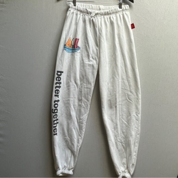 McDonald’s Better Together graphic white cotton jogger pants Sz L - Picture 1 of 10